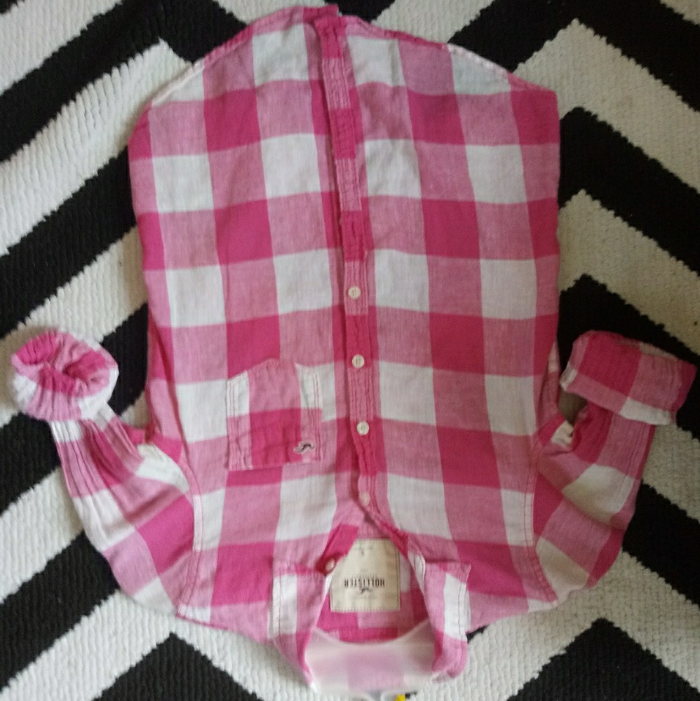 HOLLISTER PLAID FLANNEL PINK